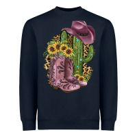 Navy Pink Cowboy Boots Heavyweight Sweatshirt - JahusDesignShop