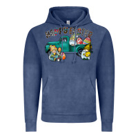 Vintage Denim Happy Easter truck Vintage Hoodie - CowhideDigitalArt