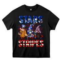 Black Stars and stripes gnomes 4th of july Heavy Core Tee - CowGirlArtShop