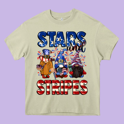 Stars And Stripes Gnomes 4th Of July Heavy Core Tee Designed By Cowgirlartshop