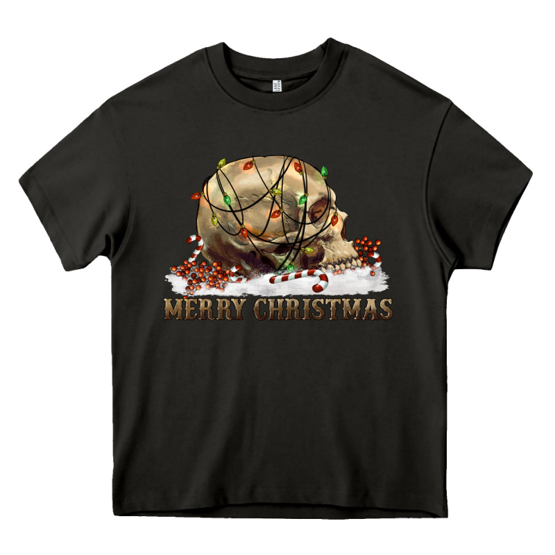 Merry Christmas Skull Heavy Core Tee by RanaPortraitStore | Teevron