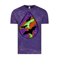 Cloud Purple halloween bat  teardrop Vintage Tee - BundleAndBundleShop