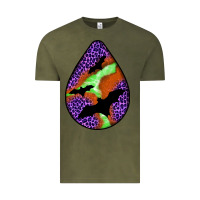 Vintage Olive halloween bat  teardrop Vintage Tee - BundleAndBundleShop