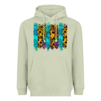 Turquoise Leopard Sunflowers Colorful Heavyweight Hoodie | Teevron