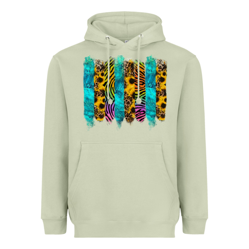 Turquoise Leopard Sunflowers Colorful Heavyweight Hoodie by RanaPortraitStore | Teevron
