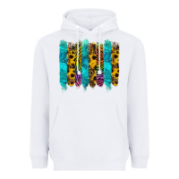 White turquoise leopard sunflowers colorful Heavyweight Hoodie - RanaPortraitStore