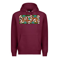 Burgundy Santa skeleton christmas Premium Hoodie - Artiststas