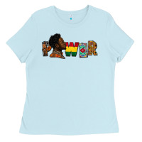 Baby Blue power juneteenth Ladies Tee - FaDigitalArtStudio