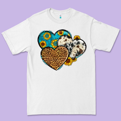 Cowhide Leopard Hearts Premium Tee Designed By Oliviacreatesart