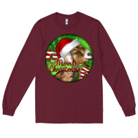 Burgundy Nubian Goat Christmas Long Sleeve Tee - LillyAllenDesigns