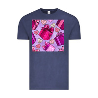 Vintage Denim valentines day gift box and cookie seamless pattern Vintage Tee - BundleAndBundleShop