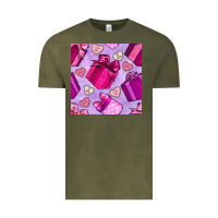 Vintage Olive valentines day gift box and cookie seamless pattern Vintage Tee - BundleAndBundleShop