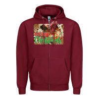 Burgundy merry christmas Zipper Hoodie - JahusDesignShop