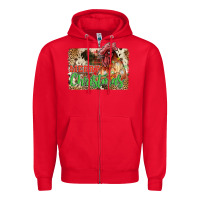 Red merry christmas Zipper Hoodie - JahusDesignShop