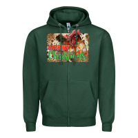 Sports Green merry christmas Zipper Hoodie - JahusDesignShop