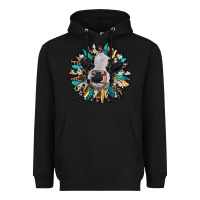 Black baby cow with sunflower Heavyweight Hoodie - RanaPortraitStore