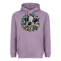 Lavender baby cow with sunflower Heavyweight Hoodie - RanaPortraitStore