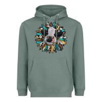Sage baby cow with sunflower Heavyweight Hoodie - RanaPortraitStore