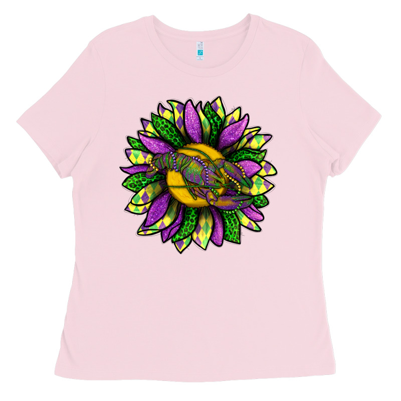 Mardi Gras Sunflower With Crawfish Ladies Tee by BundleAndBundleShop | Teevron