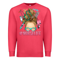 Cardinal blonde messy bun nurse life Premium Sweatshirt - RanaPortraitStore