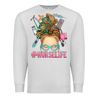 Dove Grey blonde messy bun nurse life Premium Sweatshirt - RanaPortraitStore