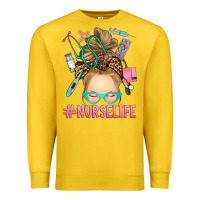 Lemon blonde messy bun nurse life Premium Sweatshirt - RanaPortraitStore