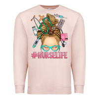 Pale Pink blonde messy bun nurse life Premium Sweatshirt - RanaPortraitStore