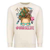 Sandshell blonde messy bun nurse life Premium Sweatshirt - RanaPortraitStore