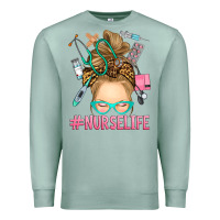 Seafoam blonde messy bun nurse life Premium Sweatshirt - RanaPortraitStore
