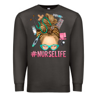 Smoke blonde messy bun nurse life Premium Sweatshirt - RanaPortraitStore