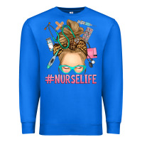 True Royal blonde messy bun nurse life Premium Sweatshirt - RanaPortraitStore