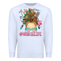 White blonde messy bun nurse life Premium Sweatshirt - RanaPortraitStore