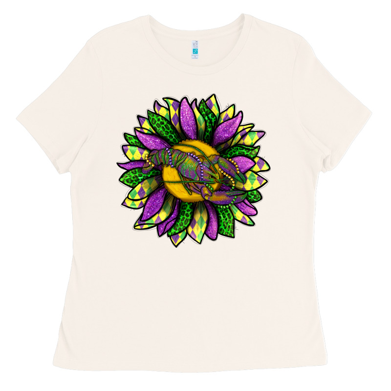 Mardi Gras Sunflower With Crawfish Ladies Tee by BundleAndBundleShop | Teevron