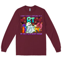 Burgundy respiratory therapist halloween humor Long Sleeve Tee - CowhideDigitalArt