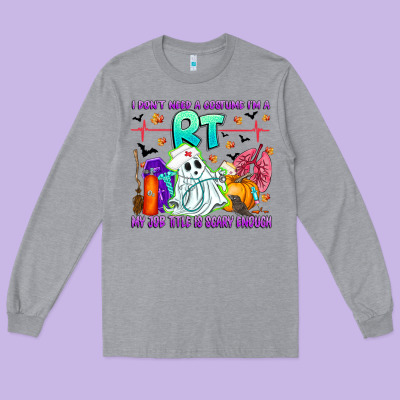 Respiratory Therapist Halloween Humor Long Sleeve Tee Designed By Cowhidedigitalart