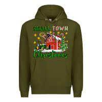 Army Green Small Town Christmas Premium Hoodie - Artiststas