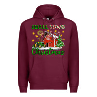 Burgundy Small Town Christmas Premium Hoodie - Artiststas