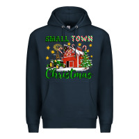 Navy Small Town Christmas Premium Hoodie - Artiststas