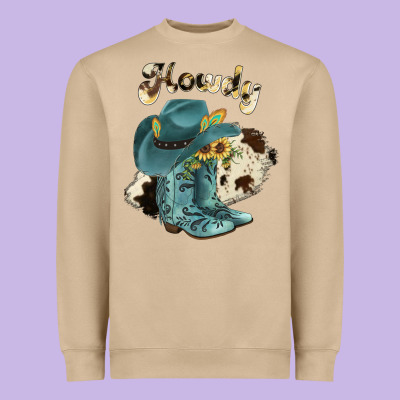 Howdy Heavyweight Sweatshirt Designed By Jahusdesignshop