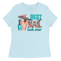 Baby Blue best nail tech ever bbs Ladies Tee - BundleAndBundleShop