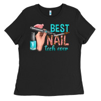 Black best nail tech ever bbs Ladies Tee - BundleAndBundleShop