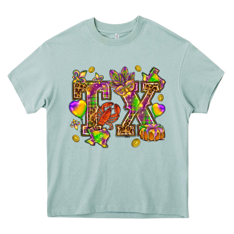 Texas Mardi Gras Heavy Core Tee by HowdyJamesFarm | Teevron
