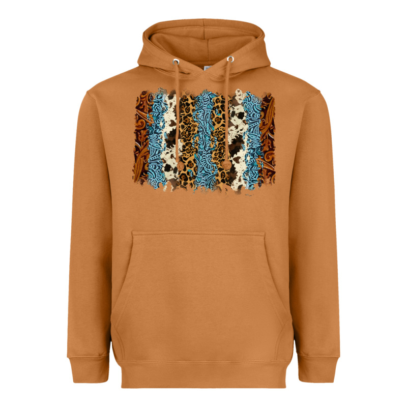 Tool Leather Leopard Cowhide Backround Heavyweight Hoodie by RanaPortraitStore | Teevron