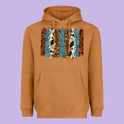 Tool Leather Leopard Cowhide Backround Heavyweight Hoodie Designed By Ranaportraitstore