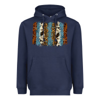 Navy tool leather leopard cowhide backround Heavyweight Hoodie - RanaPortraitStore