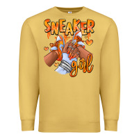 Antique Gold orange galaxy sneaker girl afro woman Premium Sweatshirt - RanaPortraitStore