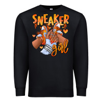 Black orange galaxy sneaker girl afro woman Premium Sweatshirt - RanaPortraitStore