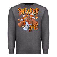 Charcoal Heather orange galaxy sneaker girl afro woman Premium Sweatshirt - RanaPortraitStore