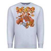 Heather Grey orange galaxy sneaker girl afro woman Premium Sweatshirt - RanaPortraitStore