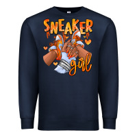 Navy orange galaxy sneaker girl afro woman Premium Sweatshirt - RanaPortraitStore